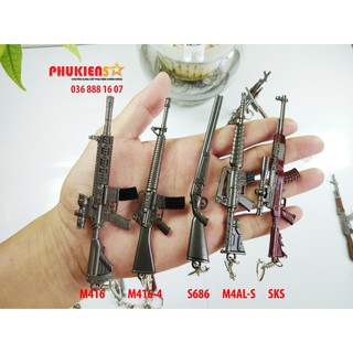 Combo 5 món Móc khóa Pubg cực chất SKS / M416 / S686 / M4164 / M4AL-S Chất liệu kim loại - sơn tĩnh điện cực bền