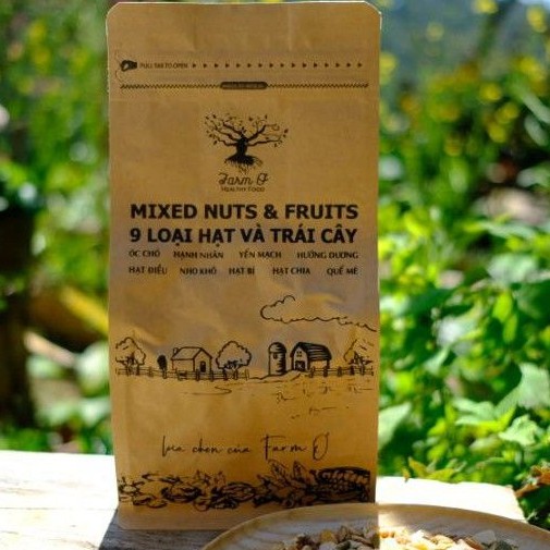 Mixed Nuts & Fruits 9 Loại Hạt Và Trái Cây Farm Ơ - Túi Giấy 500gr