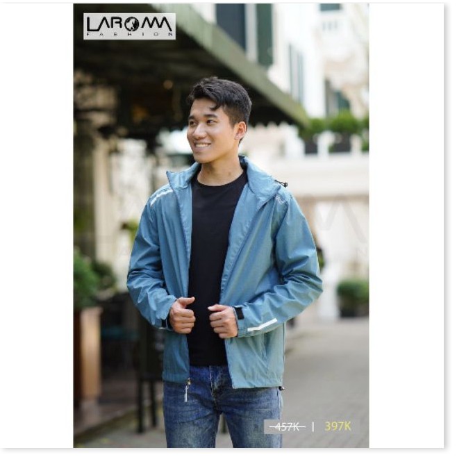 Sẵn Hàng - Áo gió nam Laroma 1 | Giữ ấm - Cản gió - Chống nước - Mũ rời - 2 lớp -Az12 . .new