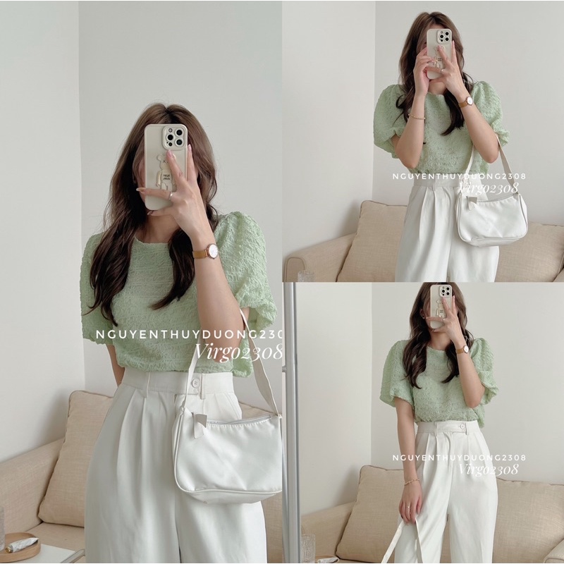 [HÀNG SẴN]ÁO THUN XỐP CỔ TRÒN TAY BỒNG “MAZI TOP” HÀNG QUẢNG CHÂU