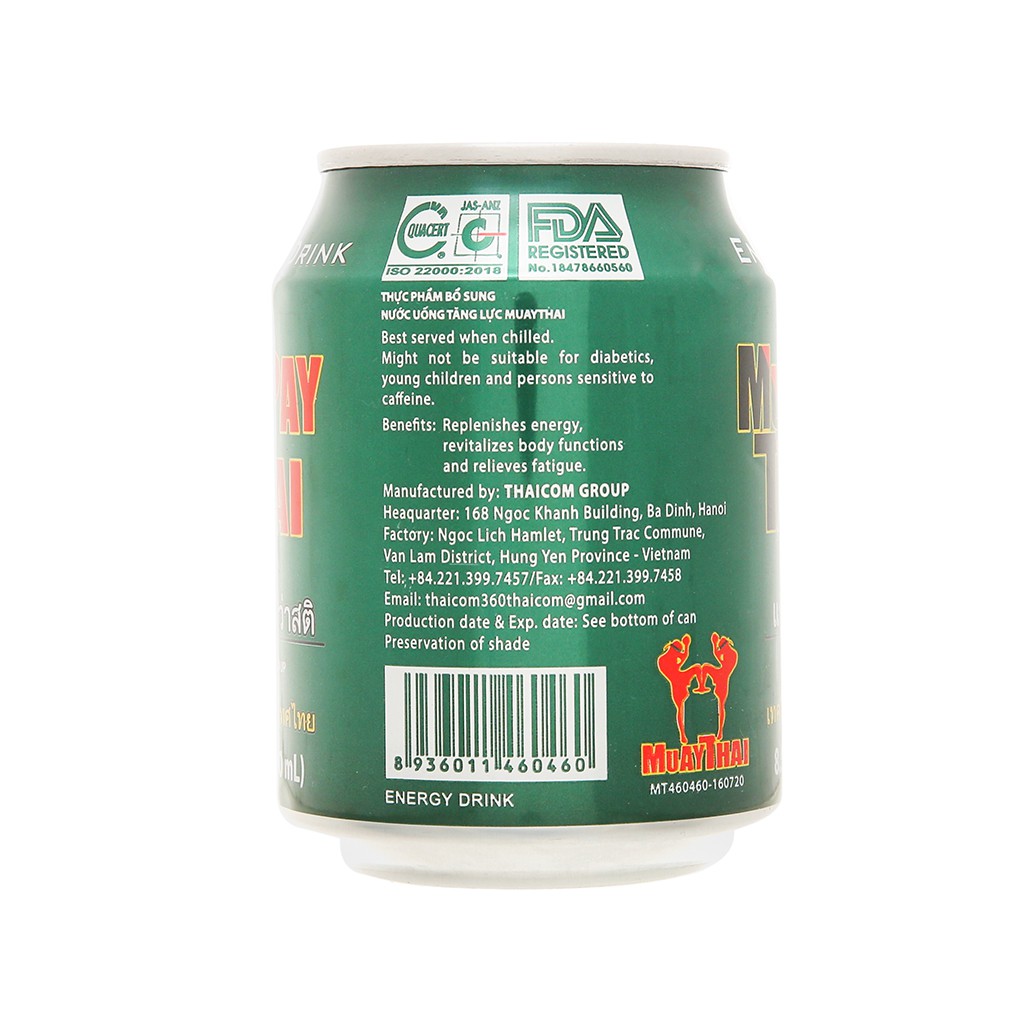 6 lon Nước tăng lực Muaythai 250ml