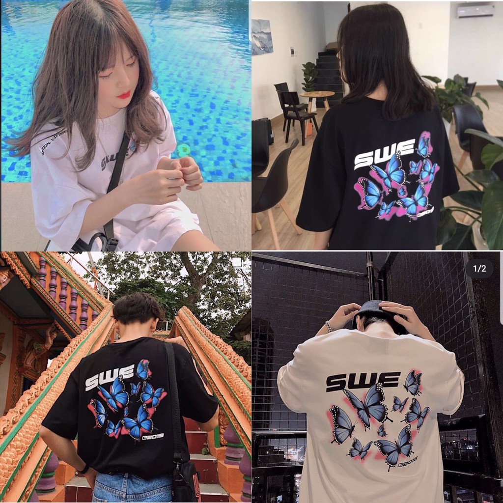 Áo phông Swe Bướm Unisex FULL TAG CỔ TAG TAY - Tee Streetwear Easy Local Brand Butterfly