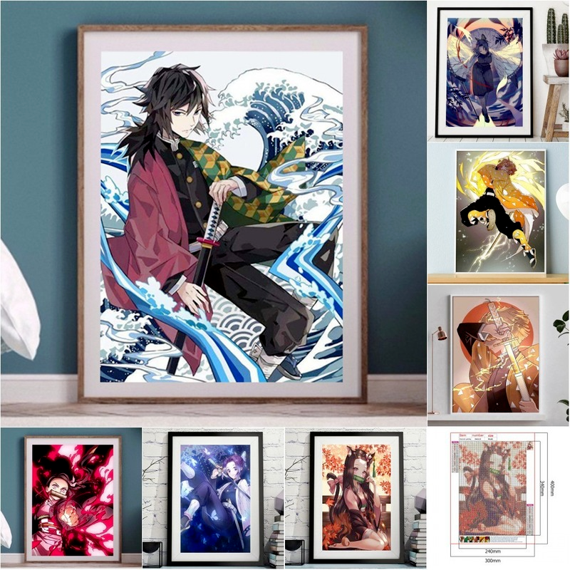 Bộ Tranh Đính Đá 5d Họa Tiết Hoạt Hình Demon Slayer 's Blade Độc Đáo Kích Thước 30x40cm DIY Dùng Trang Trí Nhà Cửa | BigBuy360 - bigbuy360.vn