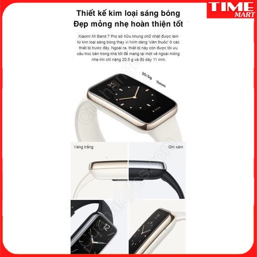 [CHÍNH HÃNG] Đồng hồ, Vòng đeo tay thông minh Xiaomi Mi Band 7 Pro GPS độc lập. Sang trọng với mọi lứa tuổi [TIME_MART ]