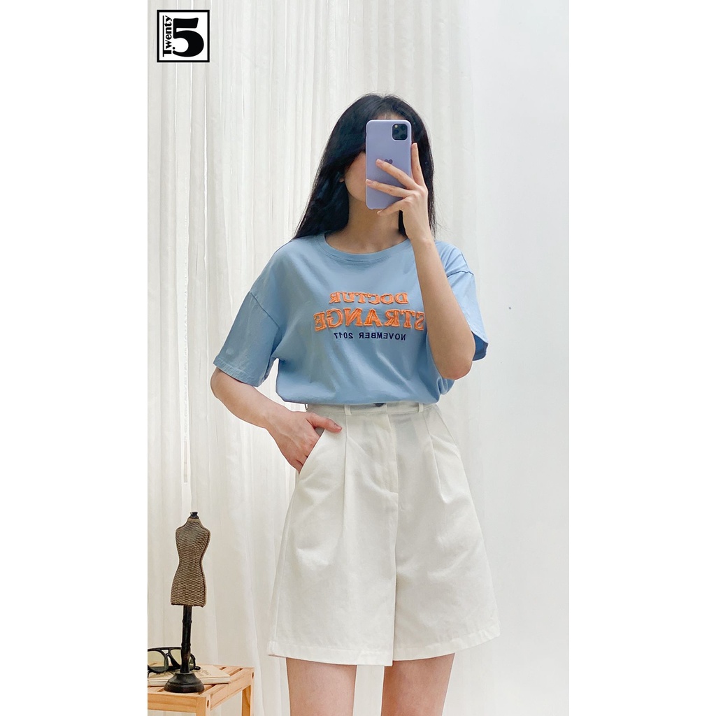 Quần short kaki mỏng, cạp cao Twentyfive 3726