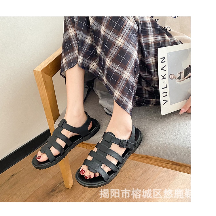 Dép Sandal nữ đi học kiểu rọ cao cấp chống nước cá tính thời trang, Giày đi học nữ nhựa dẻo quai ngang độc đáo