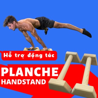 1 Chiếc Parallettes gỗ Thông-Dụng Cụ Hít Đất,Chống đẩy tập cơ ngực,planche,handstand,hướng dẫn chi tiết Calisthenics,