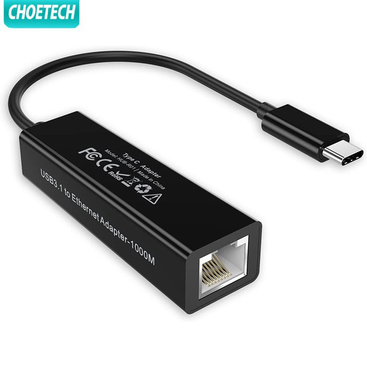 Đầu Chuyển Đổi CHOETECH USB 3.1 Type C Sang RJ-45 10/100/1000 Gigabit Ethernet LAN Cho iMac 2017 MacBook Pro 2017/2016