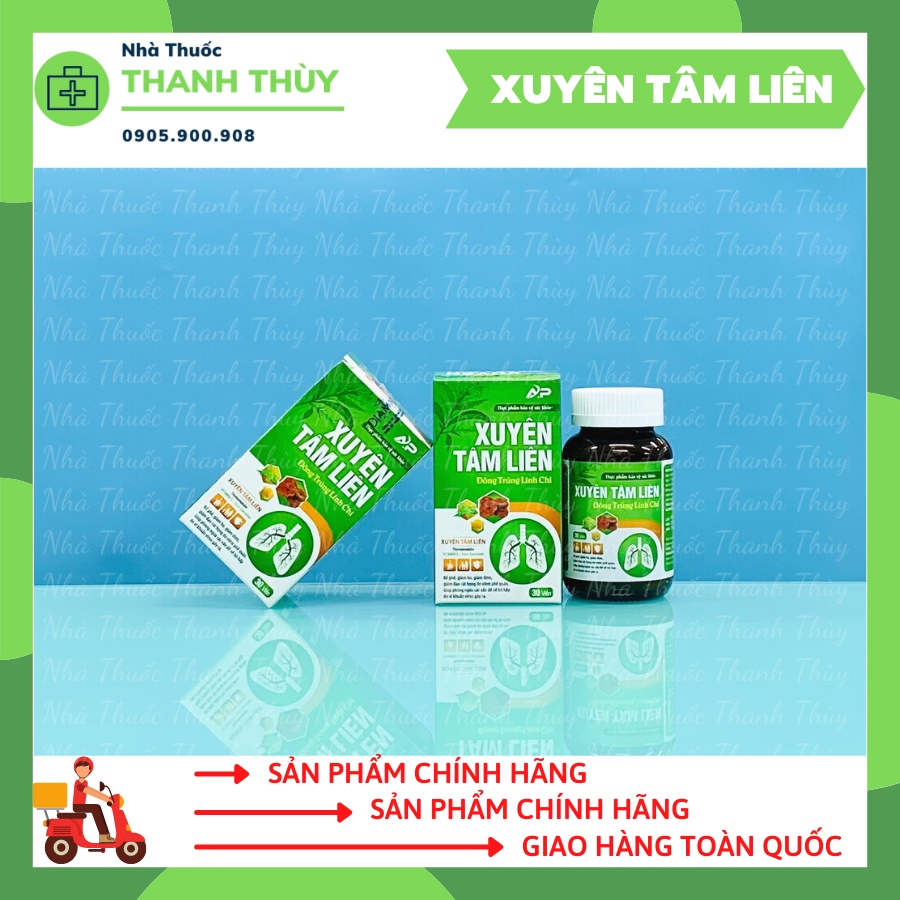 XUYÊN TÂM LIÊN [ Hộp 30 Viên] Viên Uống Thảo Mộc Xuyên Tâm Liên Hỗ Trợ Phòng Ngừa Các Vấn Đề Về Hô Hấp Do Vi Khuẩn Virus