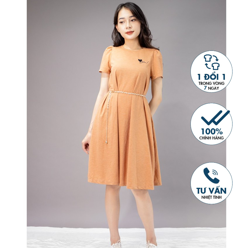 Đầm thun dáng suông Emspo, túi 2 bên, thêu chữ họa tiết DS4050