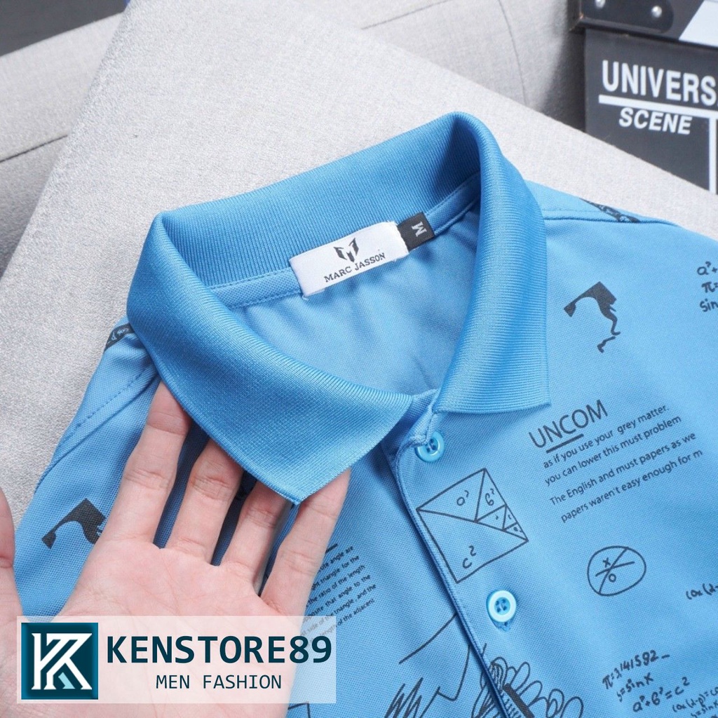 Áo thun nam có cổ polo MATH họa tiết cá tính KENSTORE89 ATV238