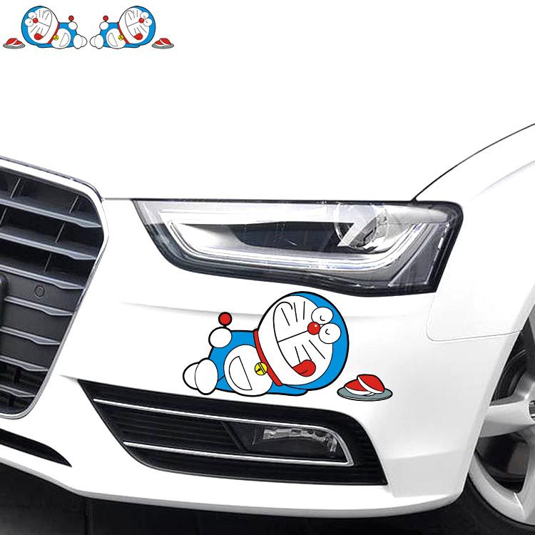 Sticker dán trang trí xe hơi không thấm nước hình doraemon xinh xắn chuyên dụng cho honda toyota