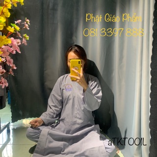[ Áo Tràng Kate ] - hàng đẹp , vải dày dặn có thêu hoa sen như hình