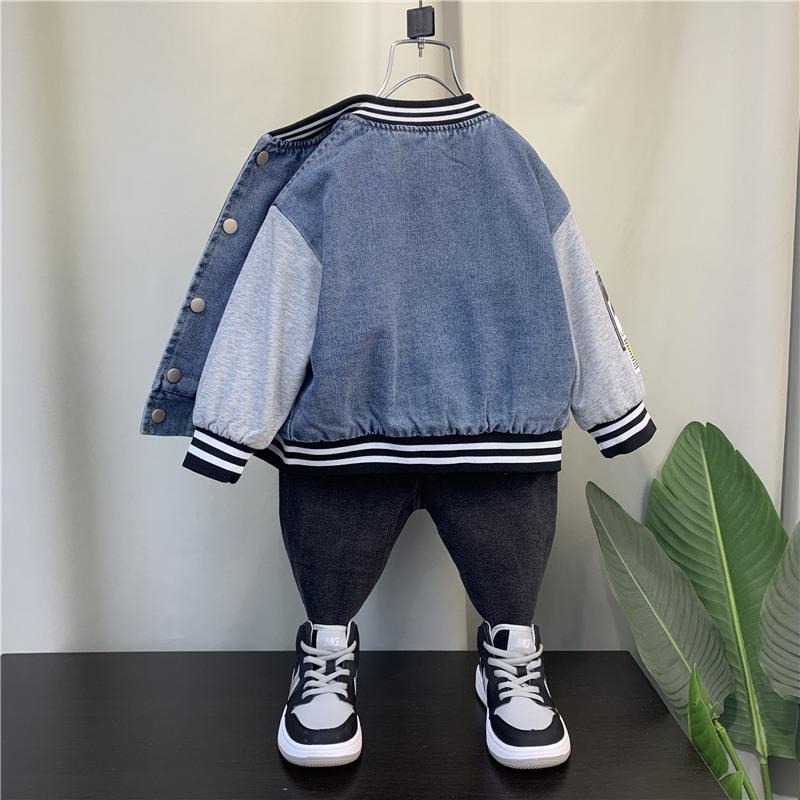 Áo Khoác Bóng Chày Vải Denim Thời Trang Mùa Xuân Dành Cho Bé Trai 2022