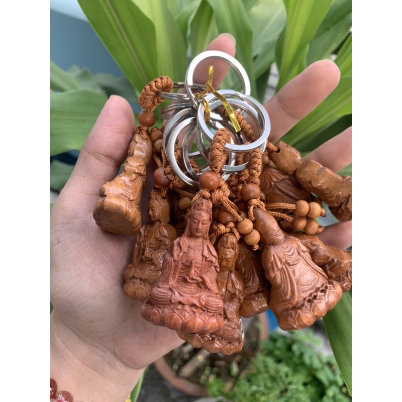 Móc khoá gỗ phật bà quan âm 3D