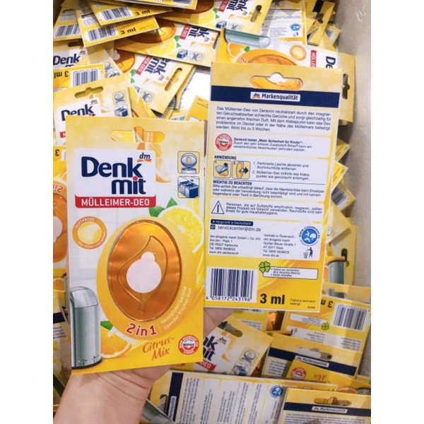 Miếng dán khử mùi thùng rác Denkmit nội địa Đức