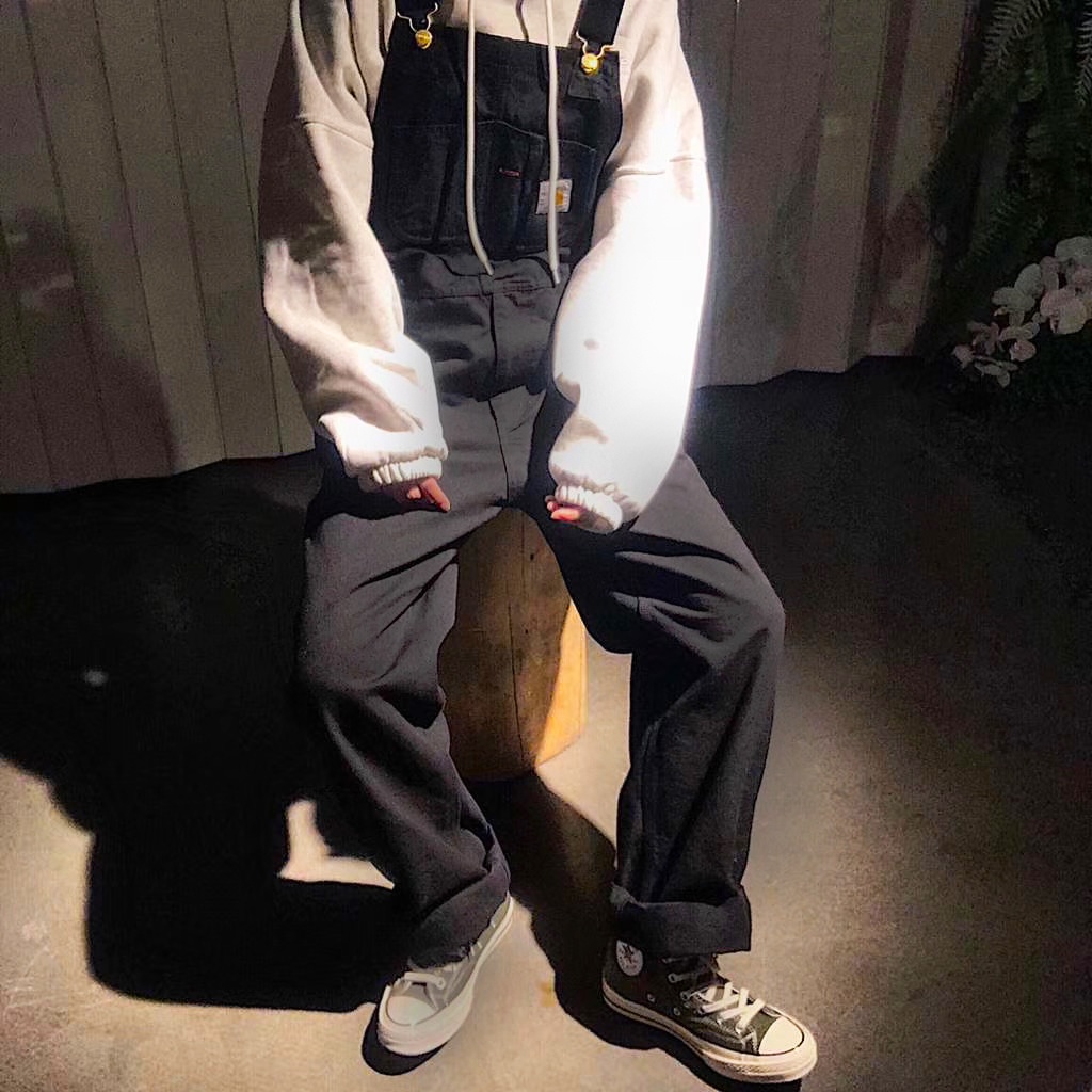 BYXI carhartt Carhart suspender pants loose jeans overalls straight pants couple fashion casual men and women 2021