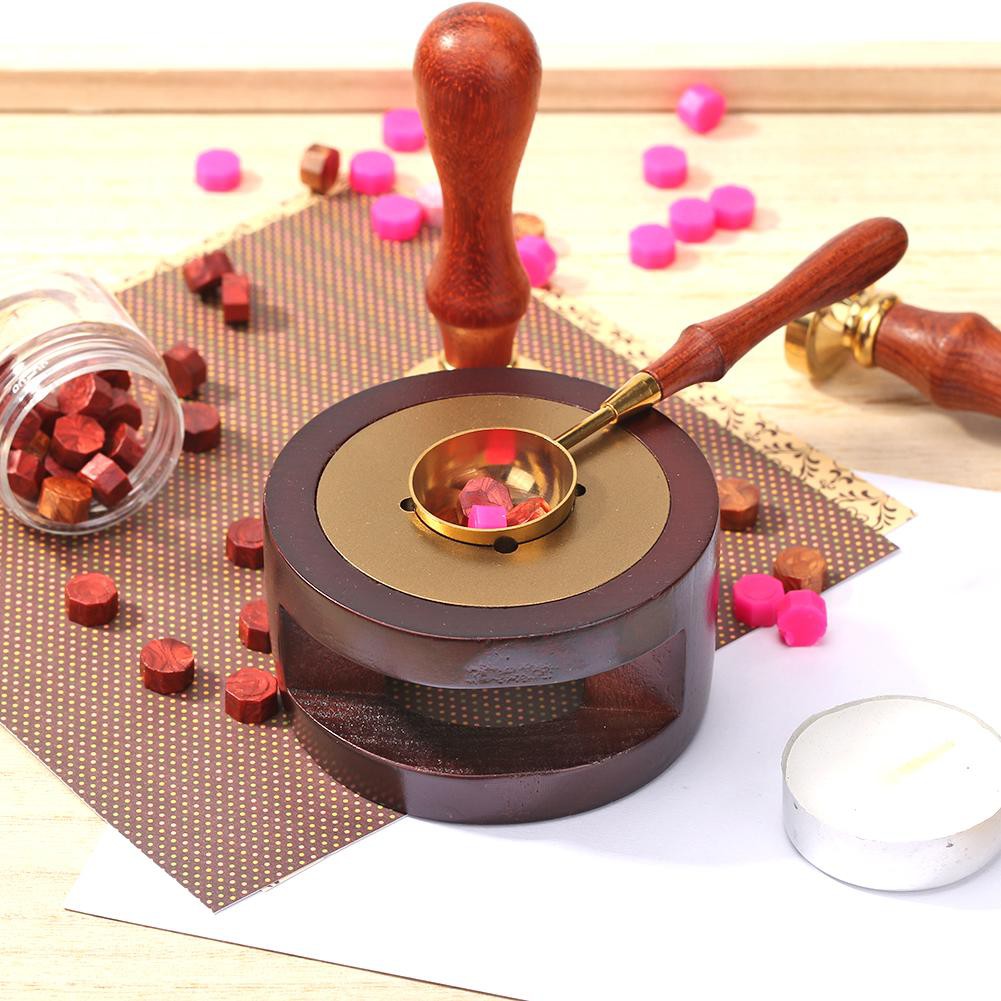 Muỗng múc nung sáp làm con dấu cán gỗ tiện dụng
