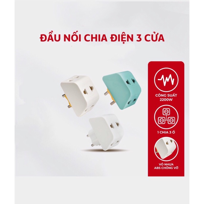 Đầu nối chia điện đa năng 3 cửa SOPOKA P11