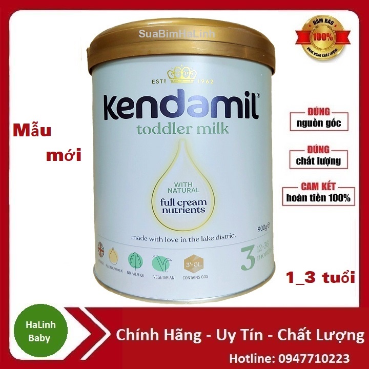 [Nhập mã SUABIM123 giảm 30k] Sữa Bột Kendamil số 1,2,3 900g [Date 2023]