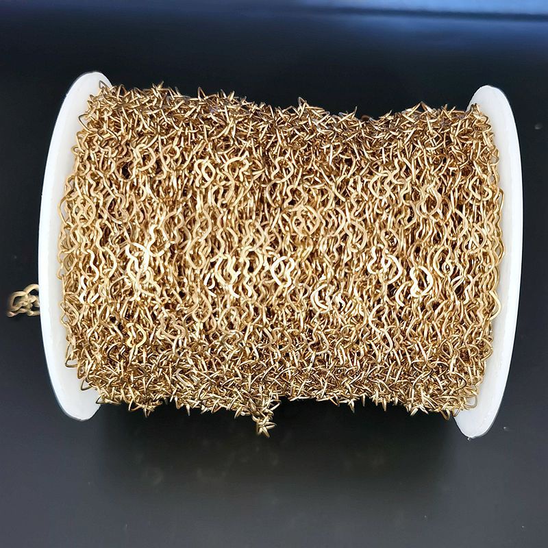 Dây xích dài 1m phối hình trái tim bằng đồng làm vòng cổ