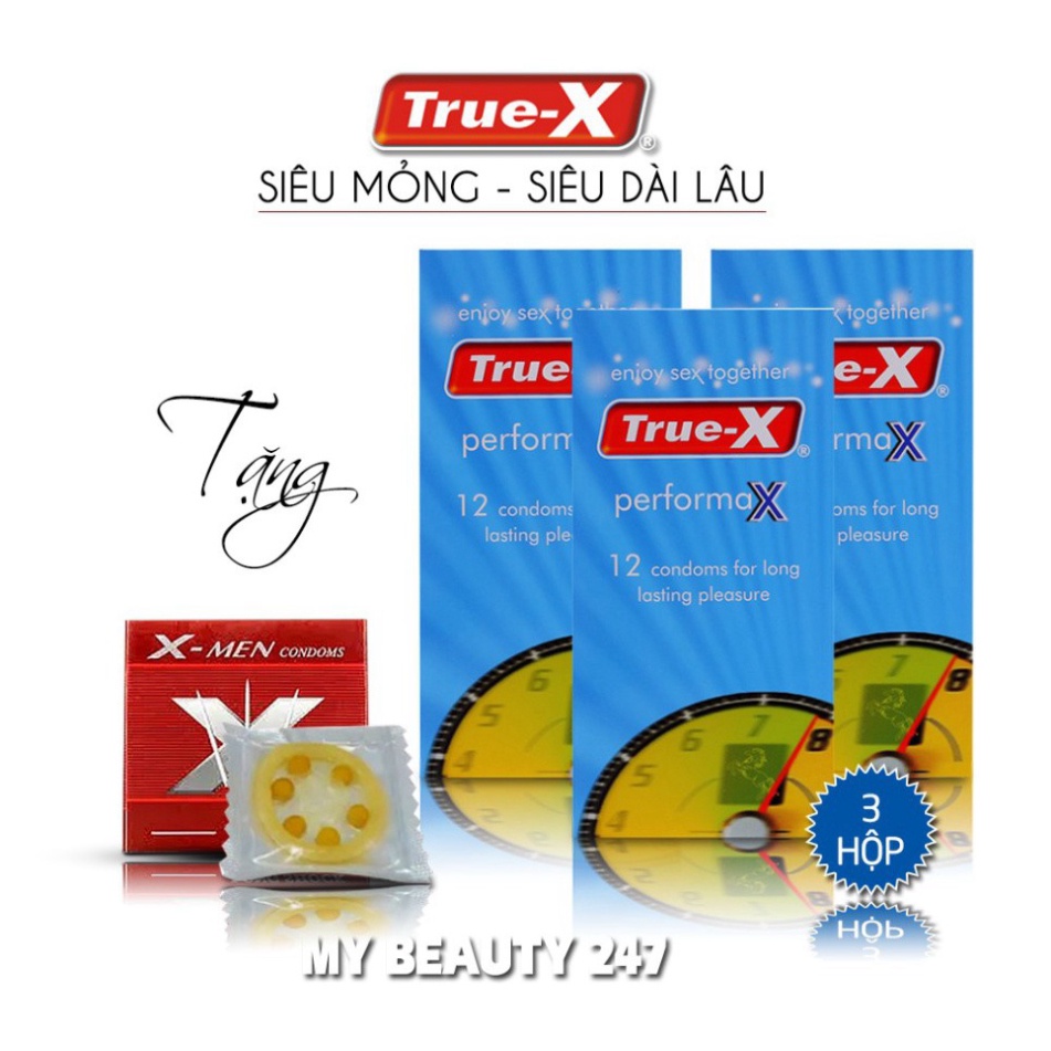 Mới nhất bao cao su cao cấp true-x perfoma hộp 12c dòng bao cao su kéo dài - ảnh sản phẩm 5