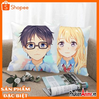 Shop Anime HCM - Áo gối, bao gối, gối tựa lưng, gối sofa 40x40 in hình Anime Shigatsu Wa Kimi No Uso