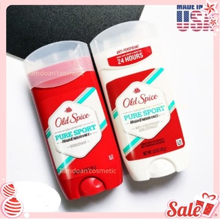 [USA] Lăn sáp khử mùi nam Old Spice Pure Sport 85g Đỏ (sáp xanh trong) | Trắng hương tươi mát - Mỹ