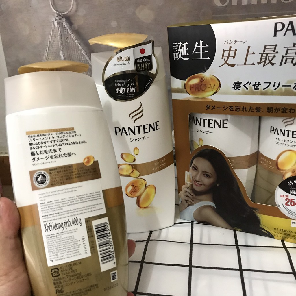 Bộ Dầu Gội Pantene Nhật Bản ( 1 dầu gội 450ml, 1 dầu xả 400g)