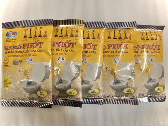 Combo 5 gói Bột thông bồn cầu, bể phốt Micro phốt Tracatu hàng Việt Nam