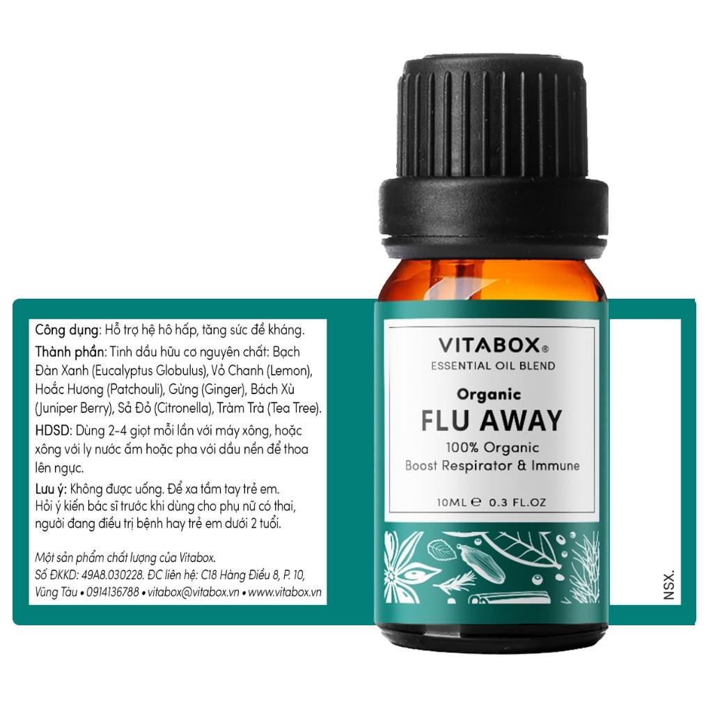 Tinh dầu xông thiên nhiên VITABOX Flu Away – hỗ trợ hô hấp, phòng ngừa cảm cúm, tăng sức đề kháng