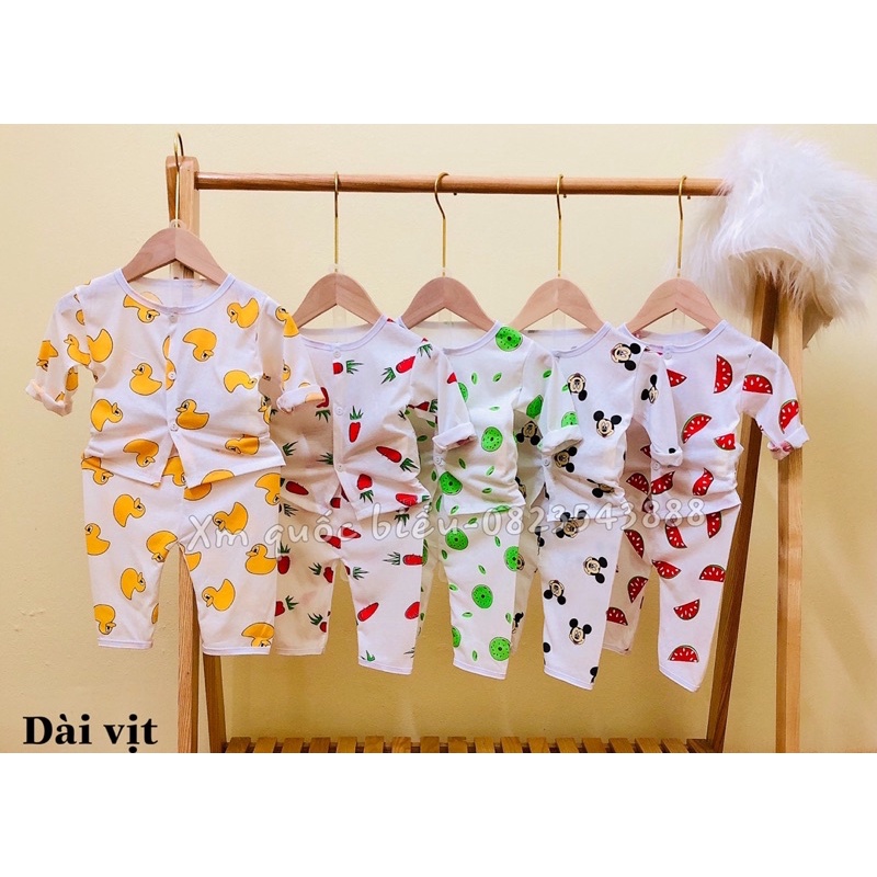 Bộ dài tay bé trai/ bé gái , combo 5 bộ 100% côtton size 3-14kg