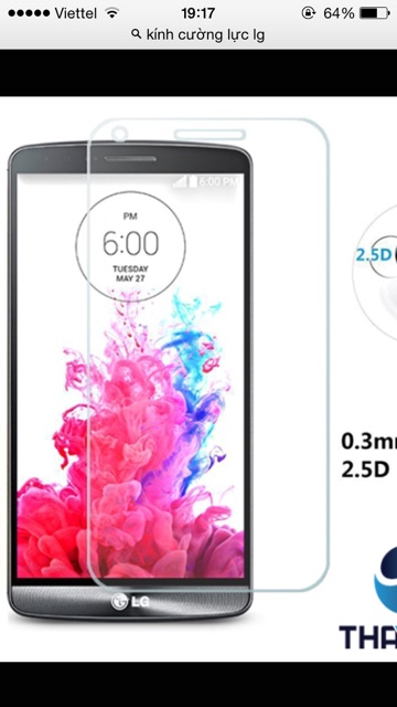 Combo: 2 kính cường lực LG các mã máy