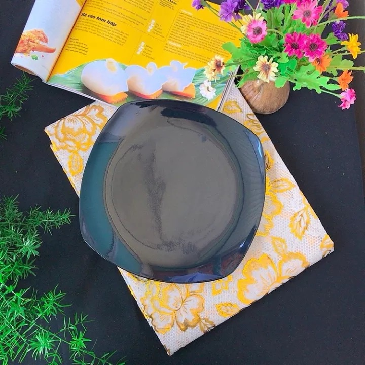 Dĩa vuông cạn nhựa Melamine nhiều màu