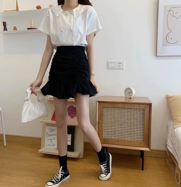 [Mã FAXANH55 giảm 10K đơn 50K] Chân váy nhún đuôi cá thun dày dặn có co giãn | BigBuy360 - bigbuy360.vn