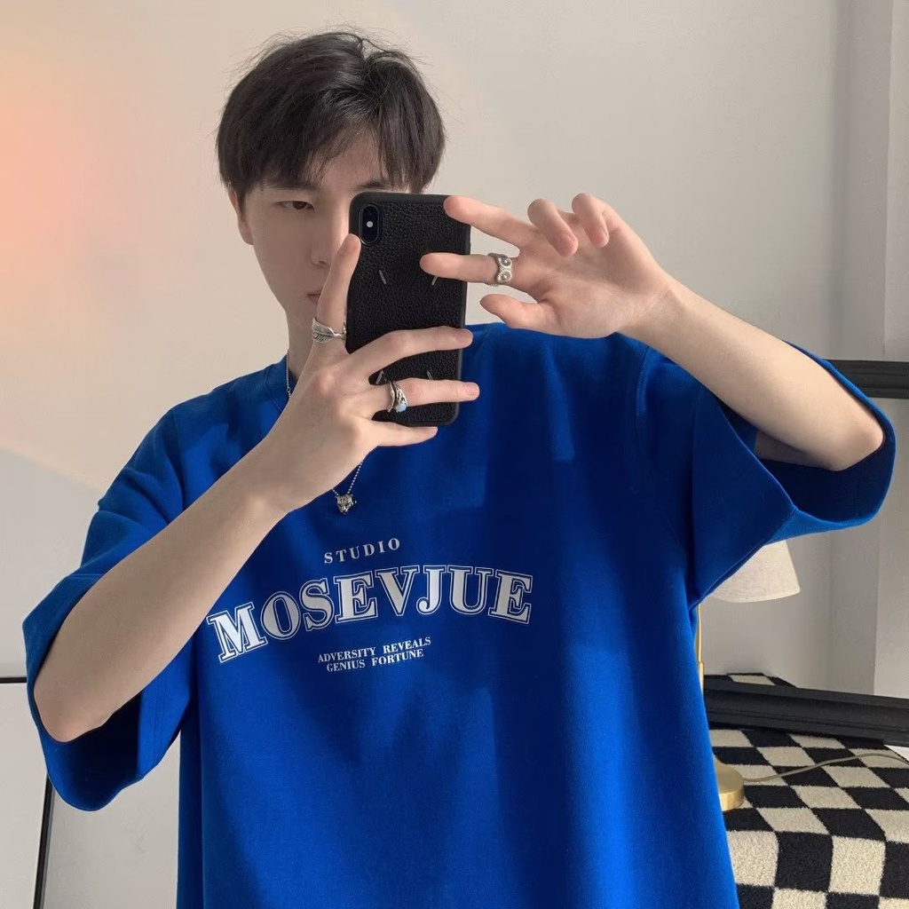 Áo Thun Tay Ngắn Cổ Tròn Đơn Giản Phong Cách Hàn Quốc Cho Nam