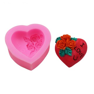 Khuôn làm bánh làm xà phòng handmade silicon chịu nhiệt  hình trái tim i love you