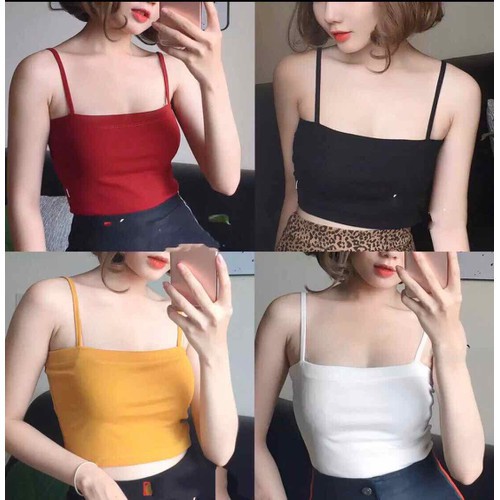 Áo 2 Dây Sợi Bún Croptop Thoitrangh24h Thun Gân Dày Tạo Dáng Body Gợi Cảm | WebRaoVat - webraovat.net.vn