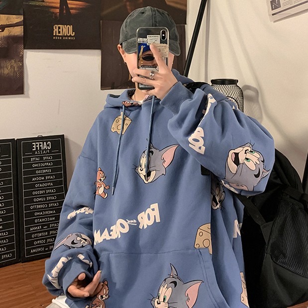 Áo Hoodie Dáng Rộng Họa Tiết Hoạt Hình Thời Trang 2020 Dành Cho Nam | BigBuy360 - bigbuy360.vn