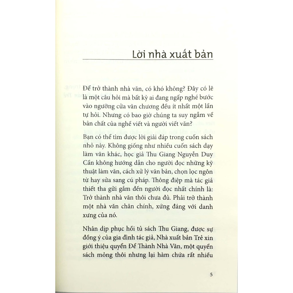 Sách - Để Thành Nhà Văn - Thu Giang Nguyễn Duy Cần