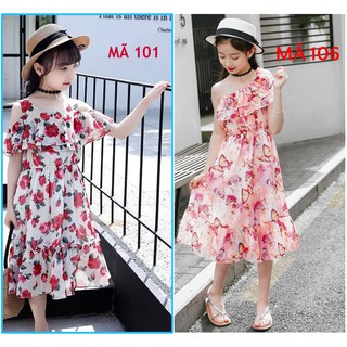 Đầm bé gái voan hoa nhí mã 101 + mã 106