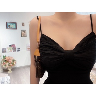 Cloudy Dress - Đầm dài body thun vân sợi siêu đẹp, nhất nơ gấp ở ngực bồng bềnh