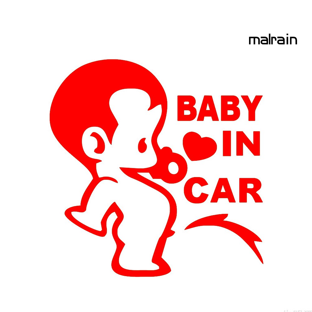 Hình dán họa tiết Baby In Car thích hợp trang trí xe hơi độc đáo