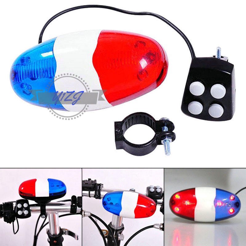 Còi xe đạp có đèn LED phong cách cảnh sát phát ra 4 âm thanh
