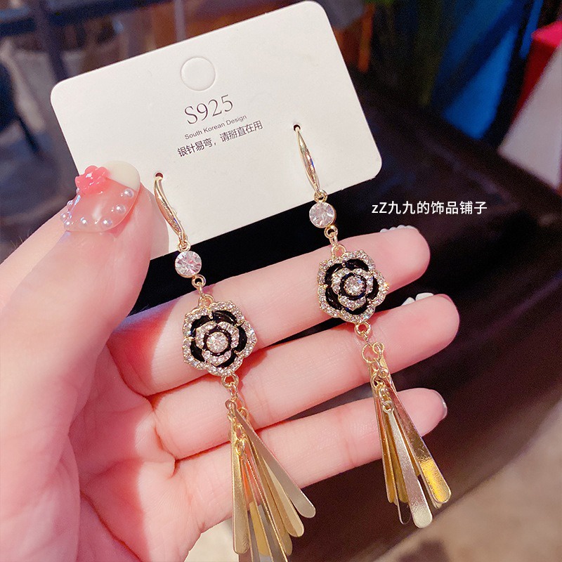 Bông tai nữ, Khuyên tai dáng dài phong cách thời trang Hàn Quốc nữ tính - B37