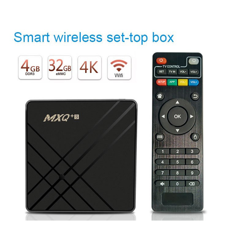 TV Box MXQ Plus RAM 4G bộ nhớ 32G chạy Android 9 biến TV thường thành SmartTV