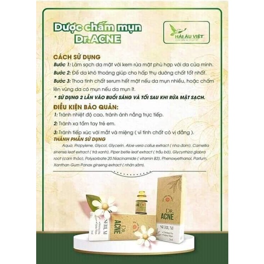 [Freeship] Dược chấm mụn dr acne Hải Âu Việt-Sạch Mụn-Không Sưng Đỏ