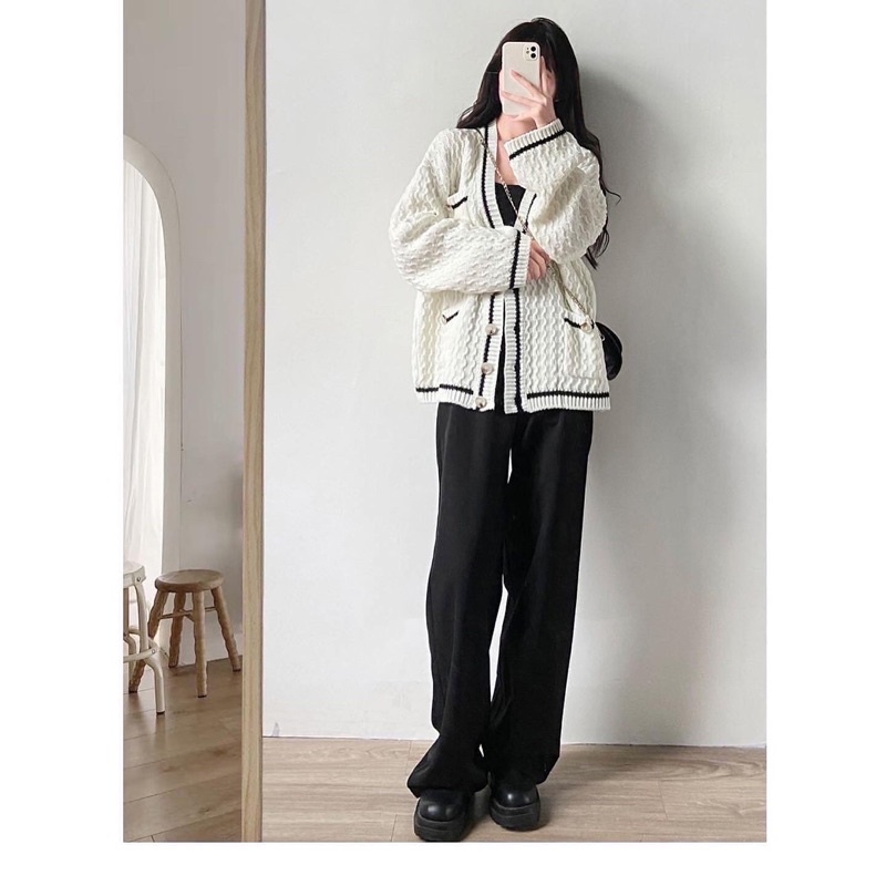 Áo cardigan len thừng chất dày fom freesize xuất Hàn