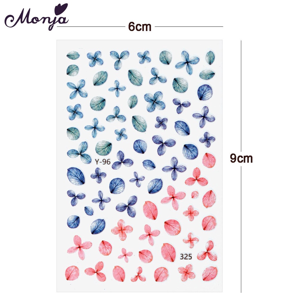 [Hàng mới về] Miếng Dán Trang Trí Móng Tay Monja Tự Dính Nhiều Họa Tiết Với 4 Phong Cách Khác Nhau