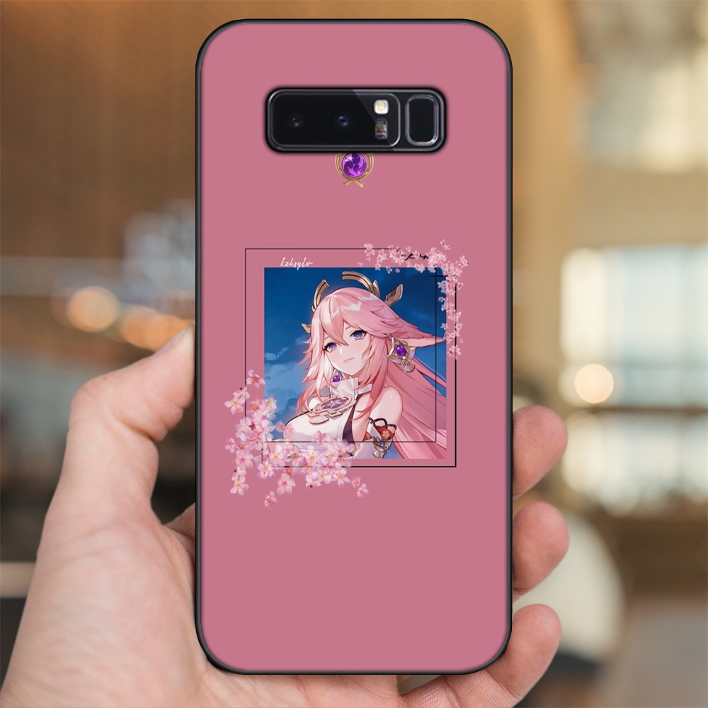 Ốp lưng Samsung Note 8 viền đen in hình Yae Miko Genshin Impact